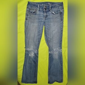 American Eagle distressed Flare Leg size 2